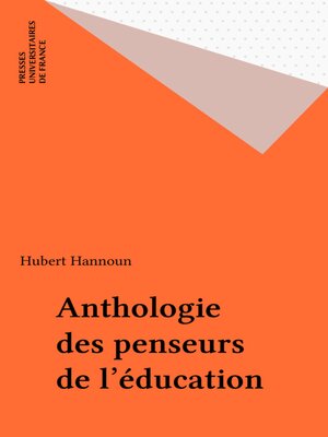 cover image of Anthologie des penseurs de l'éducation